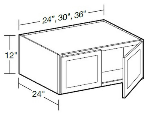 Ideal Cabinetry Glasgow Polar White Wall Cabinet - W242412-GPW