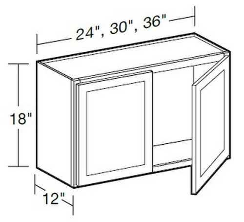 Ideal Cabinetry Glasgow Polar White Wall Cabinet - W3618-GPW