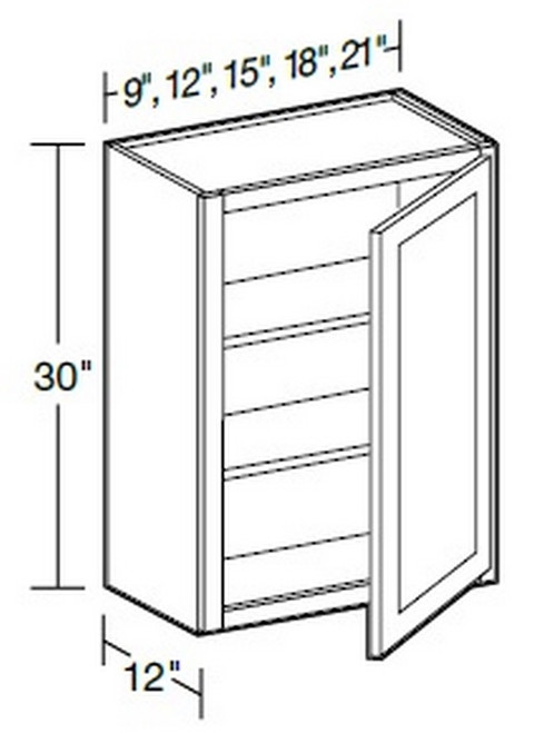 Ideal Cabinetry Glasgow Polar White Wall Cabinet - W2130-GPW