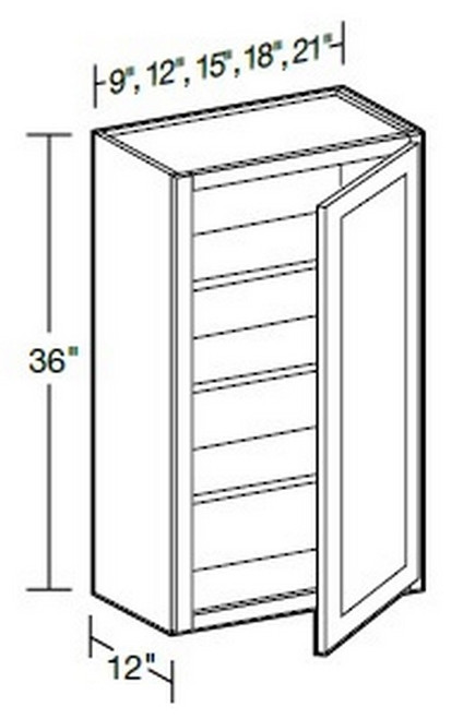 Ideal Cabinetry Glasgow Polar White Wall Cabinet - W1236-GPW