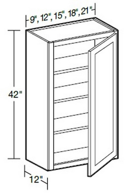 Ideal Cabinetry Glasgow Polar White Wall Cabinet - W0942-GPW