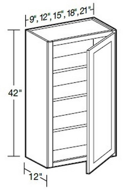 Ideal Cabinetry Glasgow Polar White Wall Cabinet - W2142-GPW