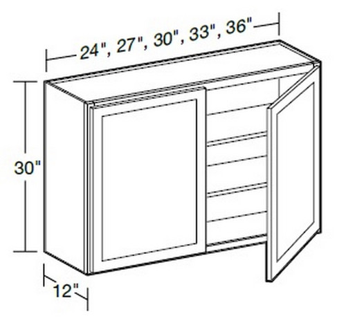 Ideal Cabinetry Glasgow Polar White Wall Cabinet - W2430-GPW