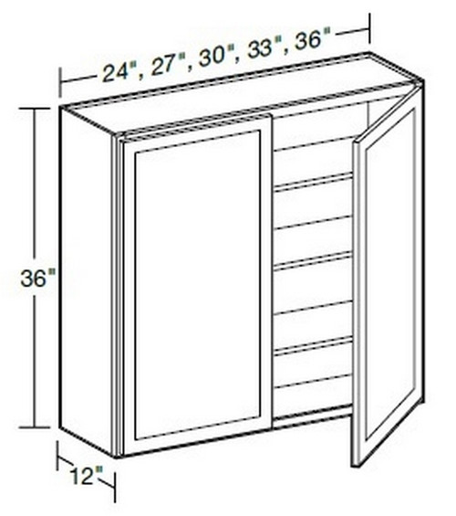 Ideal Cabinetry Glasgow Polar White Wall Cabinet - W3036-GPW