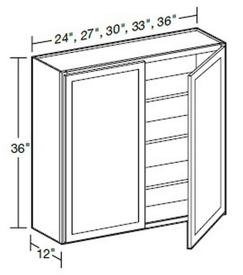 Ideal Cabinetry Glasgow Polar White Wall Cabinet - W3336-GPW