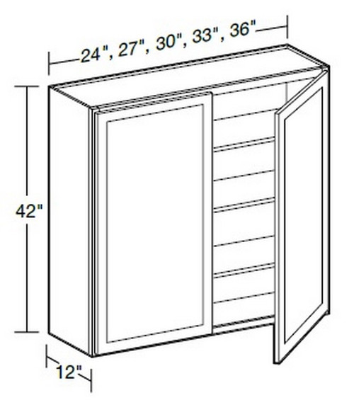 Ideal Cabinetry Glasgow Polar White Wall Cabinet - W2442-GPW