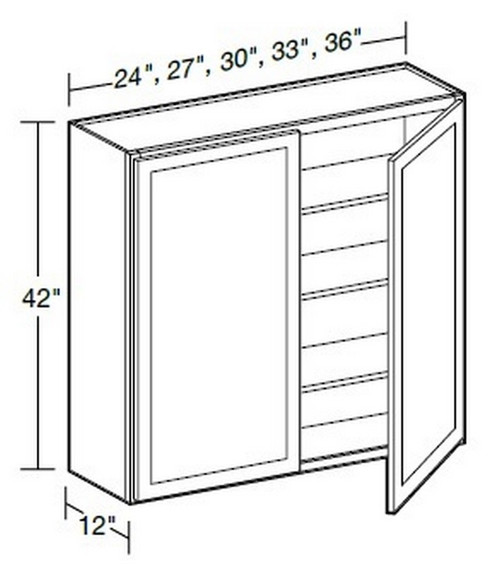 Ideal Cabinetry Glasgow Polar White Wall Cabinet - W3642-GPW