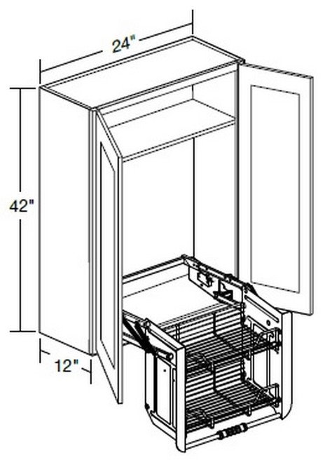 Ideal Cabinetry Glasgow Polar White Wall Cabinet - W2442-PDSCR-GPW