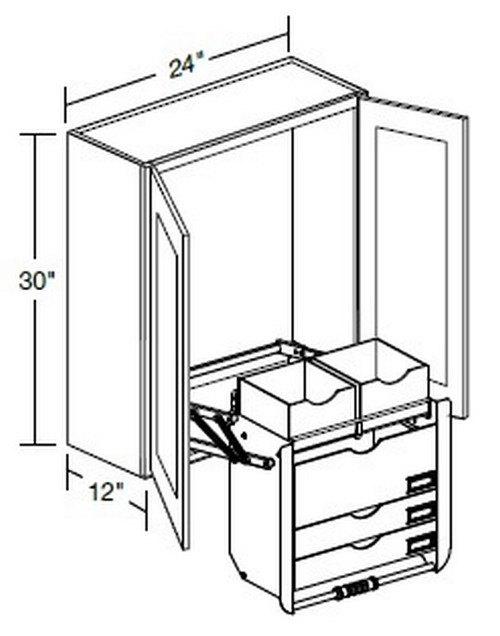 Ideal Cabinetry Glasgow Polar White Wall Cabinet - W2430-PDSFR-GPW