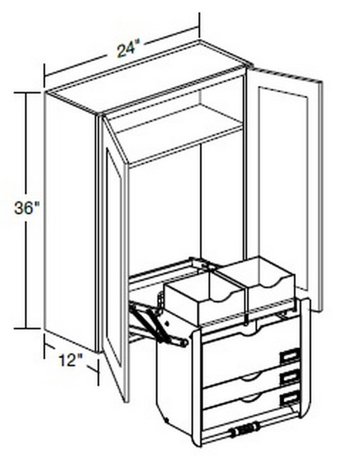 Ideal Cabinetry Glasgow Polar White Wall Cabinet - W2436-PDSFR-GPW