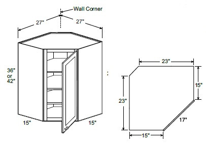Ideal Cabinetry Glasgow Polar White Angled Cabinet - WA271536-GPW