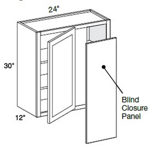 Ideal Cabinetry Glasgow Polar White Corner Cabinet - WBCU2730-GPW