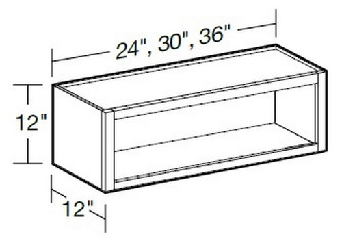 Ideal Cabinetry Glasgow Polar White Wall Cabinet - Without Doors - W3012ND-GPW