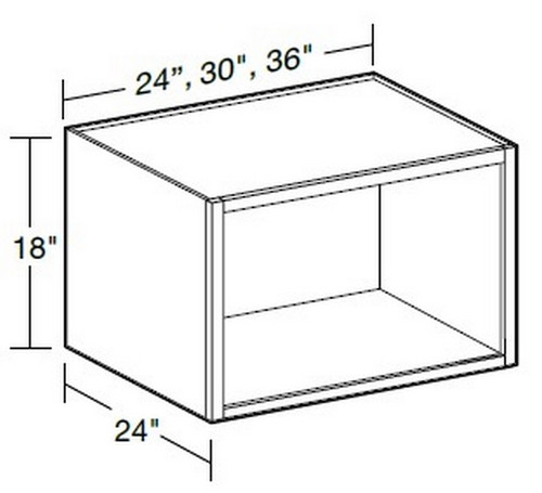 Ideal Cabinetry Glasgow Polar White Wall Cabinet - Without Doors - W302418ND-GPW