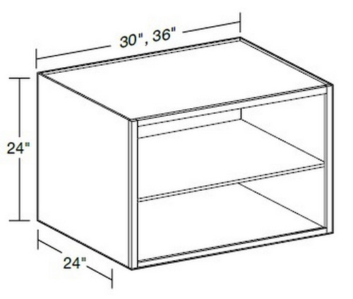 Ideal Cabinetry Glasgow Polar White Wall Cabinet - Without Doors - W362424ND-GPW