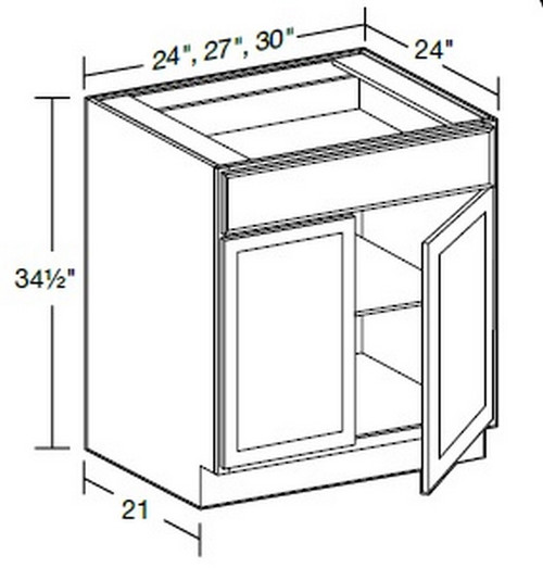 Ideal Cabinetry Glasgow Polar White Base Cabinet - B24-GPW
