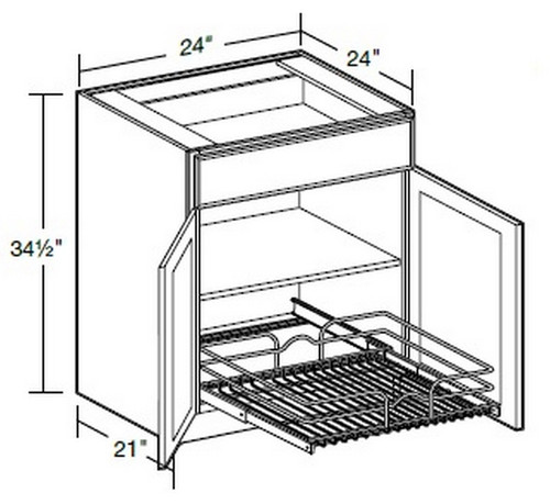 Ideal Cabinetry Glasgow Polar White Base Cabinet - B24-1WT-GPW