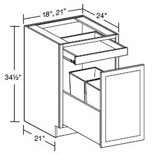 Ideal Cabinetry Glasgow Polar White Base Cabinet - B2WB21-GPW