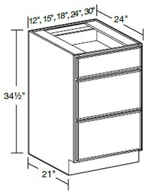 Ideal Cabinetry Glasgow Polar White Base Cabinet - BD12-GPW