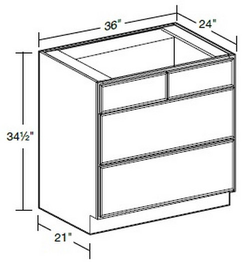 Ideal Cabinetry Glasgow Polar White Base Cabinet - BCT36-GPW