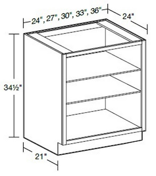 Ideal Cabinetry Glasgow Polar White Base Cabinet - Without Doors - B30ND-GPW