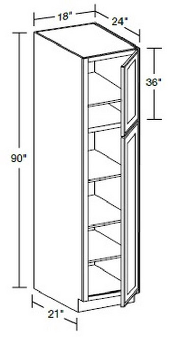 Ideal Cabinetry Glasgow Polar White Pantry Cabinet - U182490-GPW