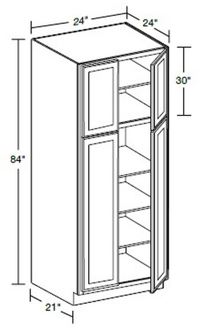 Ideal Cabinetry Glasgow Polar White Pantry Cabinet - U242484-GPW