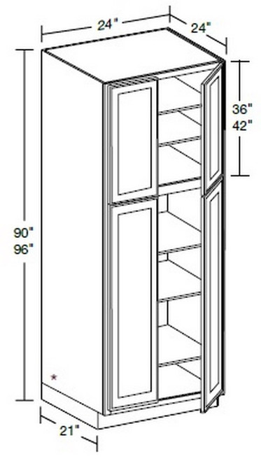 Ideal Cabinetry Glasgow Polar White Pantry Cabinet - U242490-GPW