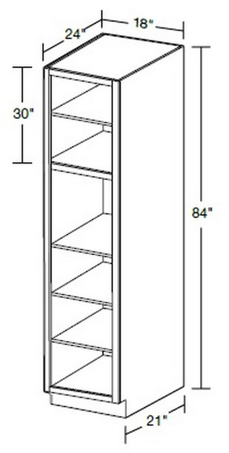 Ideal Cabinetry Glasgow Polar White Pantry Cabinet - Without Doors - U182484ND-GPW