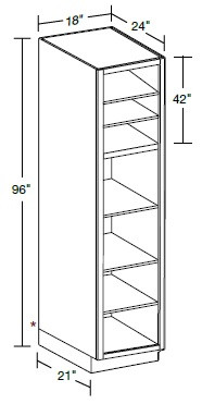 Ideal Cabinetry Glasgow Polar White Pantry Cabinet - Without Doors - U182496ND-GPW