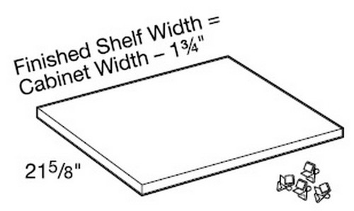 Ideal Cabinetry Glasgow Polar White Matching Interior Base Cabinet Shelf Kits - SK1224MI-GPW