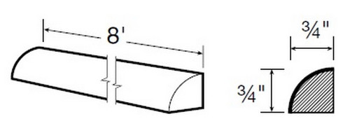 Ideal Cabinetry Glasgow Polar White Quarter Round - QR8-GPW