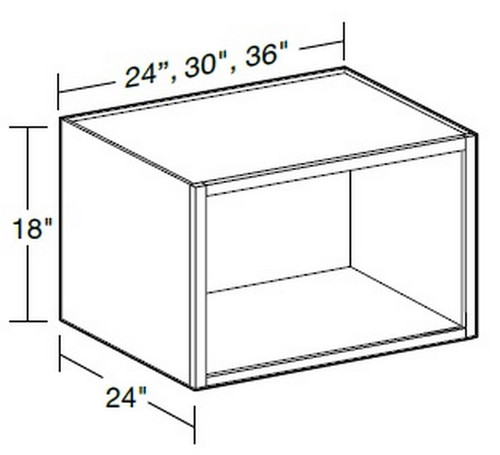 Ideal Cabinetry Wichita Vessel Blue Wall Cabinet - Without Doors - W242418ND-WVB