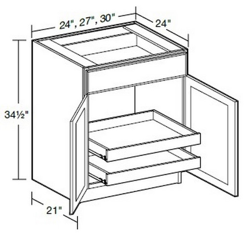 Ideal Cabinetry Wichita Vessel Blue Base Cabinet - B30-2T-WVB