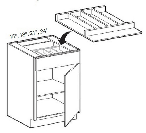 Ideal Cabinetry Wichita Vessel Blue Utensil Divider Tray - UTD24-WVB