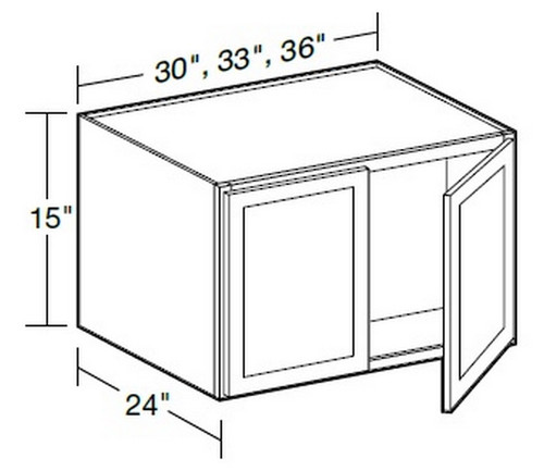 Ideal Cabinetry Glasgow Deep Onyx Wall Cabinet - W302415-GDO