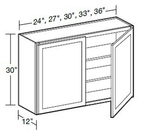 Ideal Cabinetry Glasgow Deep Onyx Wall Cabinet - W2730-GDO