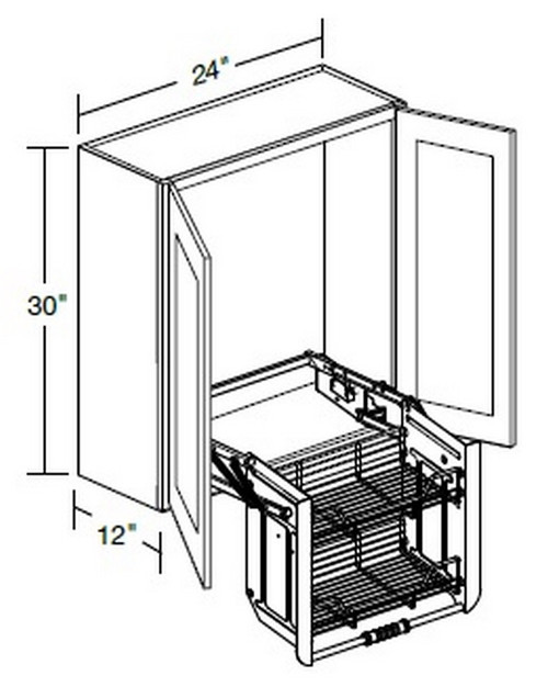 Ideal Cabinetry Glasgow Deep Onyx Wall Cabinet - W2430-PDSCR-GDO