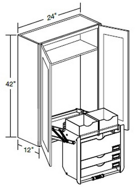 Ideal Cabinetry Glasgow Deep Onyx Wall Cabinet - W2442-PDSFR-GDO