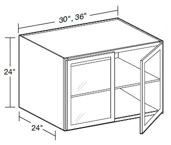 Ideal Cabinetry Glasgow Deep Onyx Wall Cabinet - Glass Doors - W362424PFG-GDO