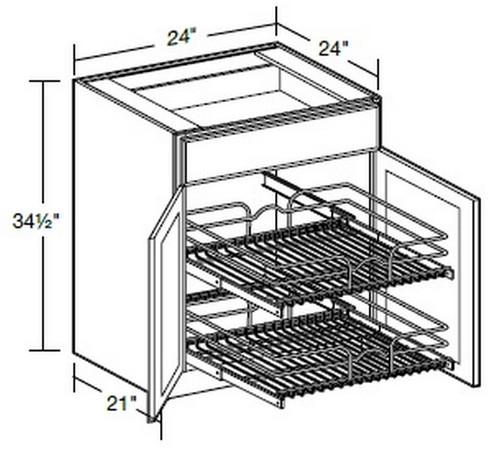 Ideal Cabinetry Glasgow Deep Onyx Base Cabinet - B24-2WT-GDO