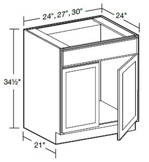 Ideal Cabinetry Glasgow Deep Onyx Base Cabinet - SB24-GDO