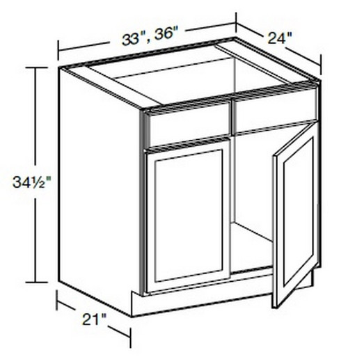 Ideal Cabinetry Glasgow Deep Onyx Base Cabinet - SB33-GDO