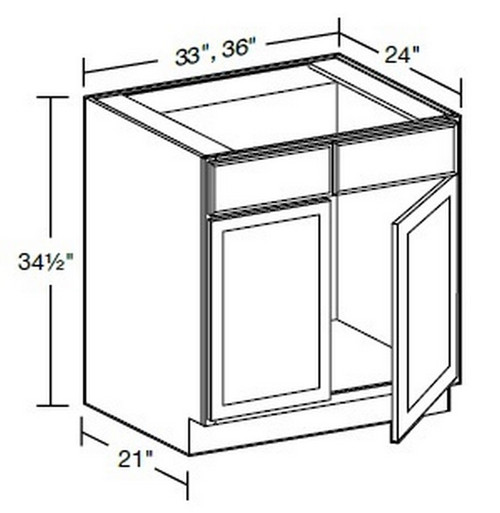 Ideal Cabinetry Glasgow Deep Onyx Base Cabinet - SB36-GDO