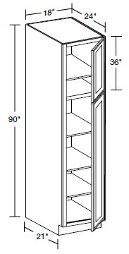 Ideal Cabinetry Glasgow Deep Onyx Pantry Cabinet - U182490-GDO
