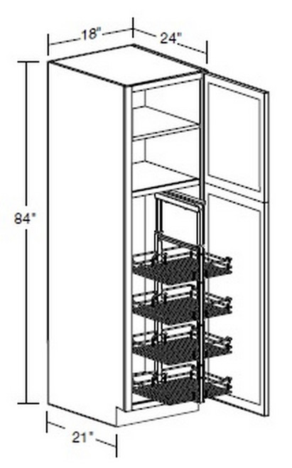 Ideal Cabinetry Glasgow Deep Onyx Pantry Cabinet - U182484-PO4WS-GDO