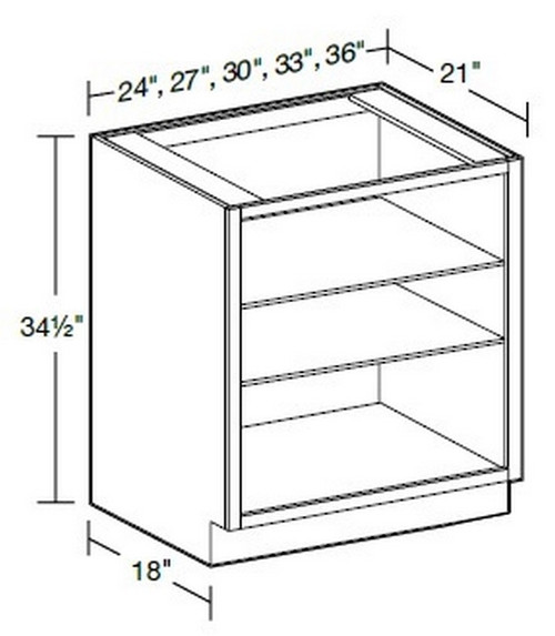 Ideal Cabinetry Glasgow Deep Onyx Double Full Height Vanity Base Cabinet - Without Doors - VB2721ND-GDO