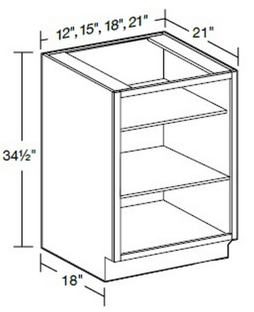 Ideal Cabinetry Glasgow Deep Onyx Single Full Height Vanity Base Cabinet - Without Doors - VB1521ND-GDO