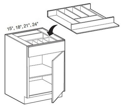 Ideal Cabinetry Glasgow Deep Onyx Cutlery Divider Tray - CDT24-GDO