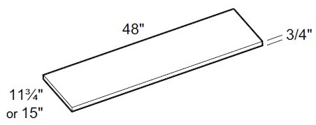 Ideal Cabinetry Glasgow Deep Onyx Wood Furniture Shelf - WFS48-GDO